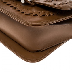 مملوكة مسبقًا حقيبة كروس تودز شراشيب T مزدوجة ميني جلد  بنية 