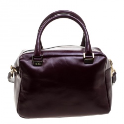 مملوكة مسبقًا Tod's Burgundy Glossy Leather Small Military Bowler Bag