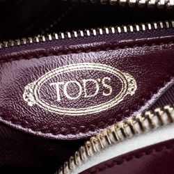 مملوكة مسبقًا Tod's Burgundy Glossy Leather Small Military Bowler Bag