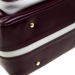 مملوكة مسبقًا Tod's Burgundy Glossy Leather Small Military Bowler Bag