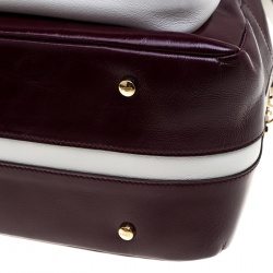 مملوكة مسبقًا Tod's Burgundy Glossy Leather Small Military Bowler Bag