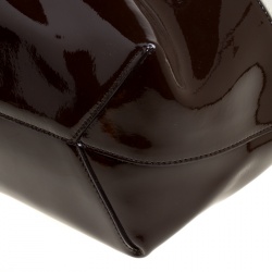 Pre Owned Tod's White/Burgundy Leather and Patent Leather Small Flower Shopper Tote