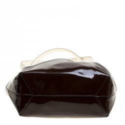 مملوكة مسبقًا حقيبة شوبر تودز فلاور جلد أبيض/عنابي صغيرة