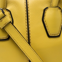 Tod's Yellow Leather Mini Nuovo Miky Top Handle Bag 