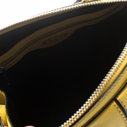 Tod's Yellow Leather Mini Nuovo Miky Top Handle Bag 
