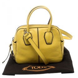 Tod's Yellow Leather Mini Nuovo Miky Top Handle Bag 