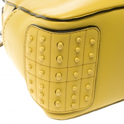 Tod's Yellow Leather Mini Nuovo Miky Top Handle Bag 