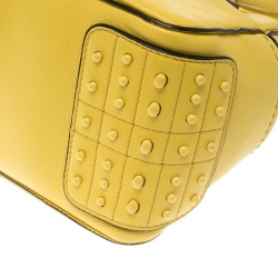 Tod's Yellow Leather Mini Nuovo Miky Top Handle Bag 