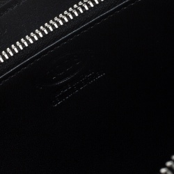 Pre Owned Tod's Black/White Woven Detail Leather Zip Around Wallet