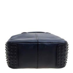 Tod's Navy Blue Leather Top Handle Bag