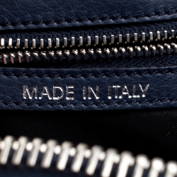 Tod's Navy Blue Leather Top Handle Bag