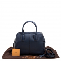 Tod's Navy Blue Leather Top Handle Bag