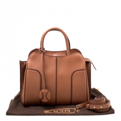 Pre Owned Tod's Brown Leather Medium Sella Top Handle Bag