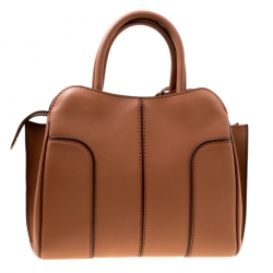 Pre Owned Tod's Brown Leather Medium Sella Top Handle Bag