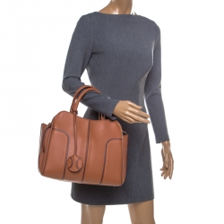 Pre Owned Tod's Brown Leather Medium Sella Top Handle Bag