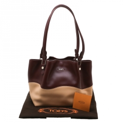 مملوكة مسبقًا حقيبة شوبر تودز فلاور جلد صغيرة بيج /عنابي