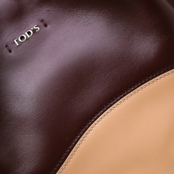 مملوكة مسبقًا حقيبة شوبر تودز فلاور جلد صغيرة بيج /عنابي