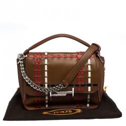 Tod's Tan Leather Double T Top Handle Bag