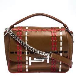 Tod's Tan Leather Double T Top Handle Bag