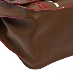 Tod's Tan Leather Double T Top Handle Bag