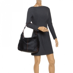 Pre Owned Tod's Black Leather Medium Miky Hobo