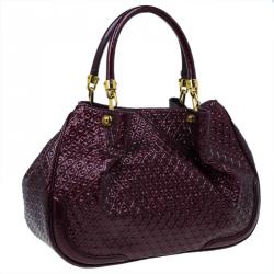 Tod's Signature Burgundy Patent Top Handle