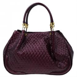 Tod's Signature Burgundy Patent Top Handle