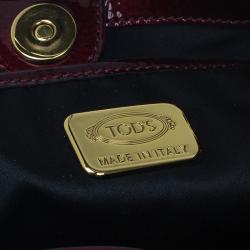 Tod's Signature Burgundy Patent Top Handle