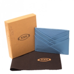 Pre Owned Tod's Light Blue Leather Card Holder