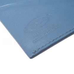 Pre Owned Tod's Light Blue Leather Card Holder