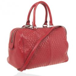 Tod’s Signature Red Patent Medium Duffle Bag