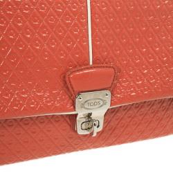 مملوكة مسبقًا Tod's Signature Coral Patent Tracollina Flap Bag