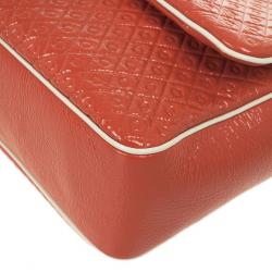 مملوكة مسبقًا Tod's Signature Coral Patent Tracollina Flap Bag