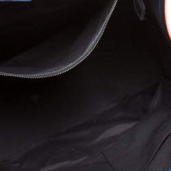 Tod's Blue Leather Script Impronte Shopper Tote