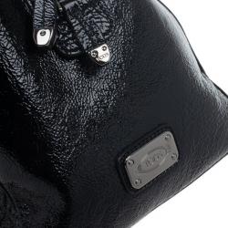 مملوكة مسبقًا Tod's Black Patent Signature Medium Bauletto Bag