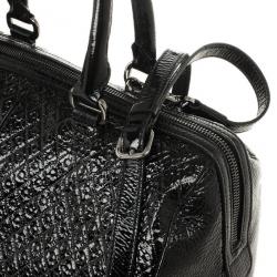 مملوكة مسبقًا Tod's Black Patent Signature Medium Bauletto Bag