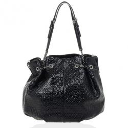 Tod`s Signature Medium Black Patent Leather Tote Bag