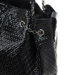 Tod`s Signature Medium Black Patent Leather Tote Bag