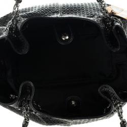 Tod`s Signature Medium Black Patent Leather Tote Bag