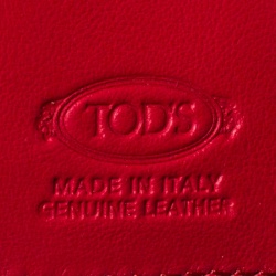 Pre Owned Tod's Red Leather Trifold Wallet