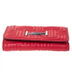 Pre Owned Tod's Red Leather Trifold Wallet