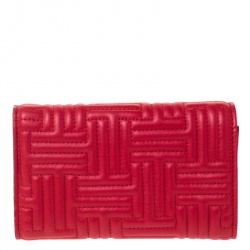 Pre Owned Tod's Red Leather Trifold Wallet
