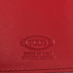 Pre Owned Tod's Red Leather Trifold Wallet