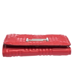 Pre Owned Tod's Red Leather Trifold Wallet