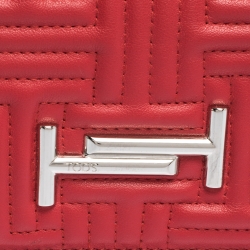 Pre Owned Tod's Red Leather Trifold Wallet