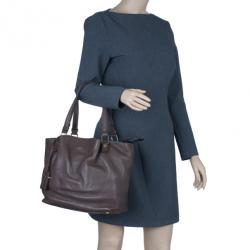 Pre Owned Tod's Brown Leather Medium Flower Tote