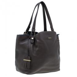Pre Owned Tod's Brown Leather Medium Flower Tote