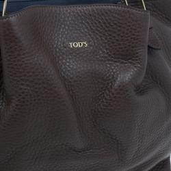 Pre Owned Tod's Brown Leather Medium Flower Tote