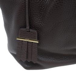 Pre Owned Tod's Brown Leather Medium Flower Tote