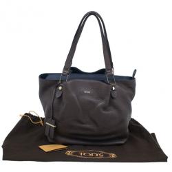Pre Owned Tod's Brown Leather Medium Flower Tote